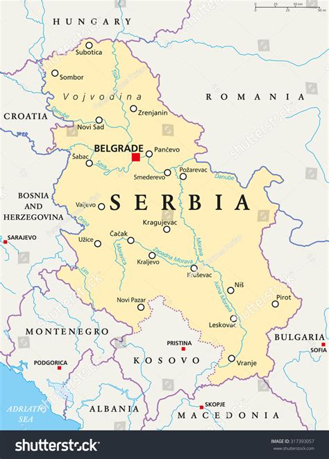 Serbia Map With Cities