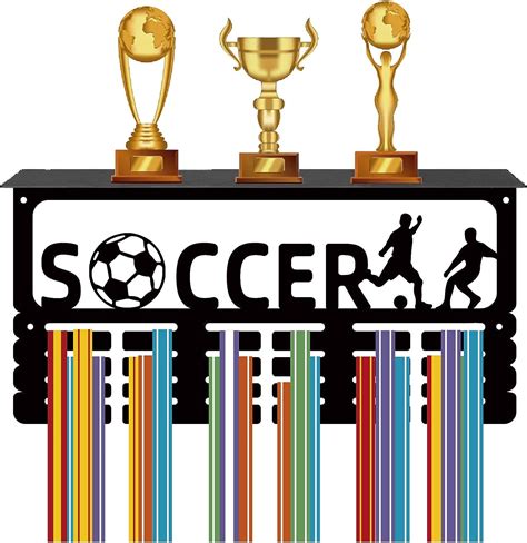 Amazon CREATCABIN Soccer Medal Holder Trophy Shelf Medal Hanger