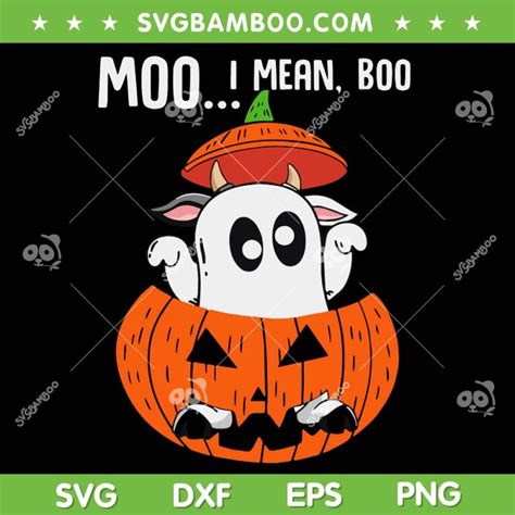 Moo I Mean Boo Halloween Svg Png