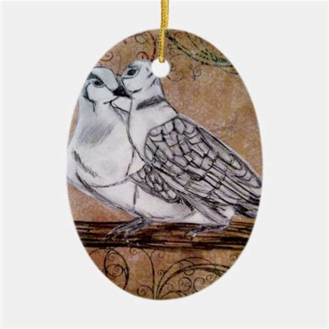 Two Turtle Doves Ceramic Ornament | Zazzle.com