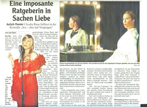 Theater Neu Ulm Sex Aber Mit Vergn Gen Von Franca Rame Und Dario Fo