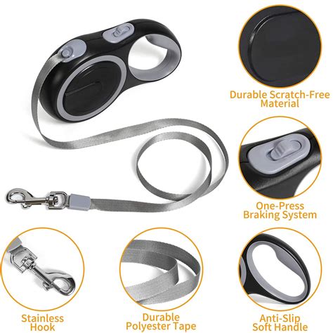 Retractable Dog Leash Pause and Lock with One Hand Brake System ...