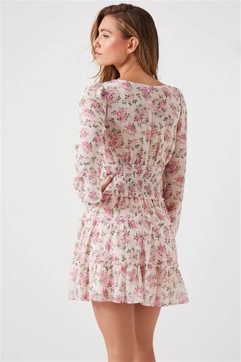 Floral Print Tiered Mini Dress