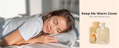 Amazon HomeTop Premium Classic Rubber Hot Water Bottle With Cute Knit Cover Liter