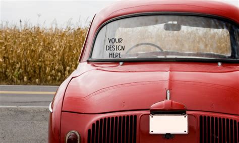 Red Car Window Mockup Product Display Graphic By Werk It Girl Supply