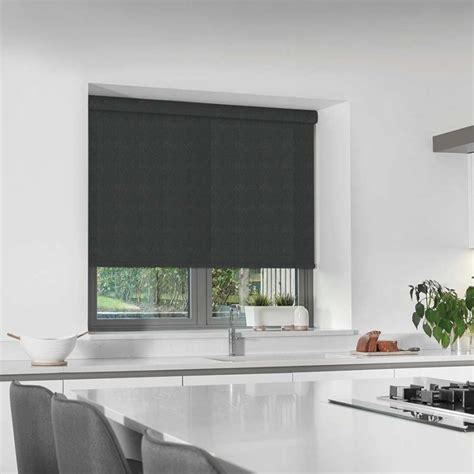 Twin Stripe White Black Roller Blind Bolton Blinds