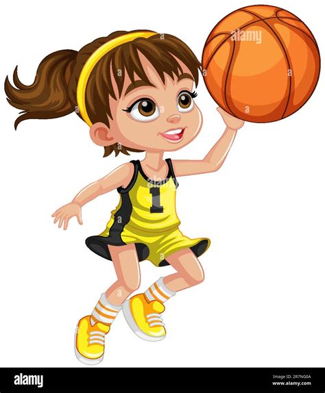 Cute Basketball Player Cartoon Character Illustration Stock Vector