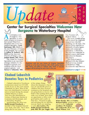 Fillable Online Waterburyhospital August Update Waterbury