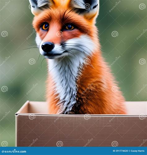 Fox In A Box Illustration Stock Illustration Illustration Of Squirrel