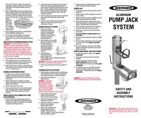 Pump Jacks & PowerPole Systems - Werner Aluminum Pump Jacks - > Werner Pump-Jack Information ...