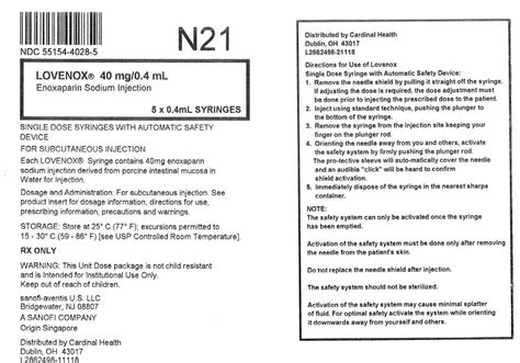 Lovenox Enoxaparin Sodium Injection