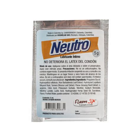 Lubricante Intimo Neutro Sachet X 7ml Flavor Sex Lexxus Sex Shop