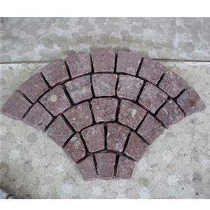 High Quality Red Porphyry Fan Shape Mesh Paving Driveway From China