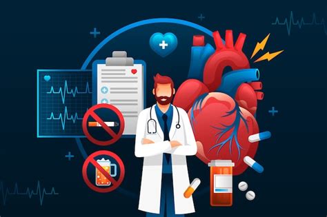 Ilustración De Enfermedad Cardiovascular En Gradiente Con Un Médico