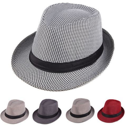 Mens Trilby Cuban Sun Cap Panama Short Brim Hat Summer Straw Fedora Hats Ebay