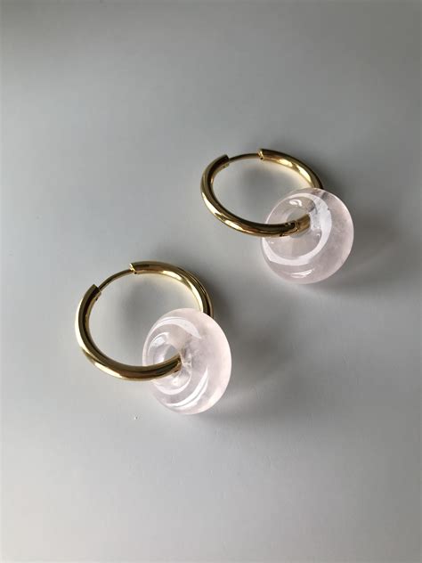 Изящные серьги 🌸 бублики из розового кварца | Jewelry accessories ideas ...