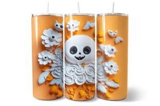 D Cute Halloween Ghost Tumbler Wrap Graphic By Finiolla Design