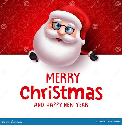 Santa Claus Vector Christmas Greeting Card Template Santa Claus