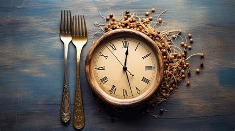 Premium AI Image | Time for a Healthy Meal Clock Fork and Berries on Table Generative AI