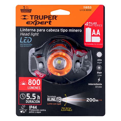 LINTERNA DE CABEZA 800LM TRUPER ALUMINIO LED 800L 4AA EXPERT Cable