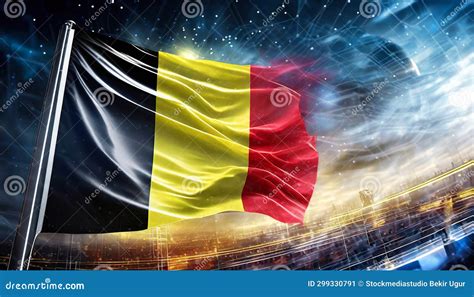 Waving Belgium Flag. stock illustration. Illustration of pattern ...