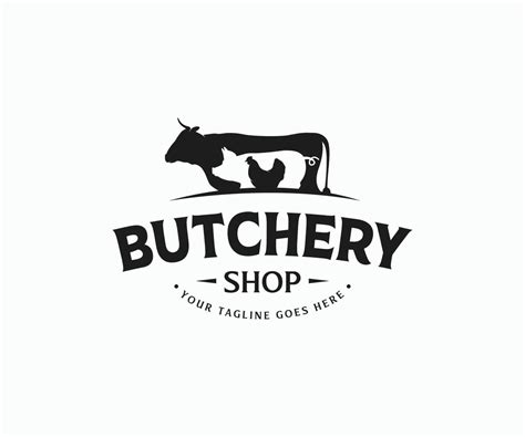 Vintage Butchery Logo. Retro Styled Meat Shop Emblem. Butcher Shop Logo ...