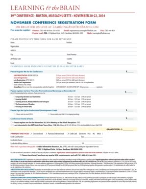 Fillable Online EARLY REGISTRATION BEFORE SEPT Fax Email Print PdfFiller