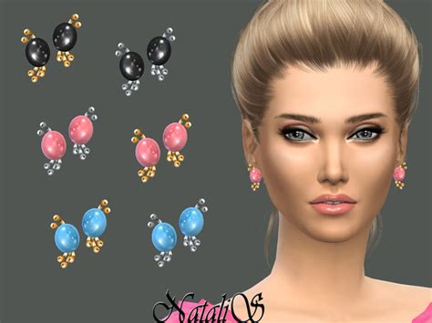 The Sims Resource NataliS Gemstone Stud Earrings