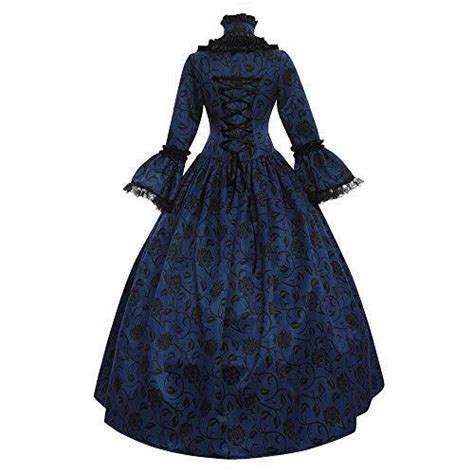 Womens Victorian Rococo Dress Inspiration Maiden Costume Small Navy