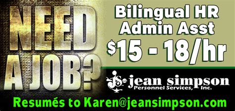 Bilingual Need Shreveport Longview Jean Simpson Personnel Services