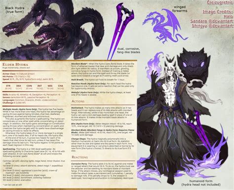 Hydra Sorcerer Npc Dndhomebrew Dungeons And Dragons Classes