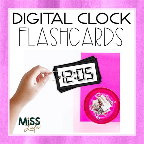 Digital Clock Flashcards 5 Minute Interval Miss Lulu