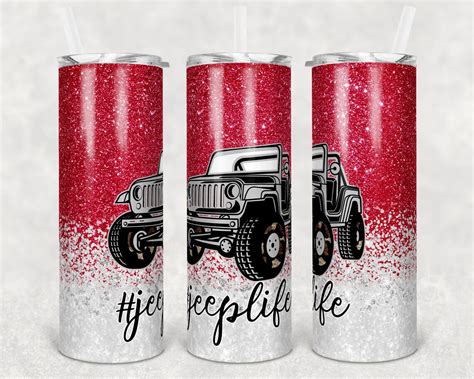 Oz Skinny Tumbler Sublimation Design Template Red Jeepgirl Etsy