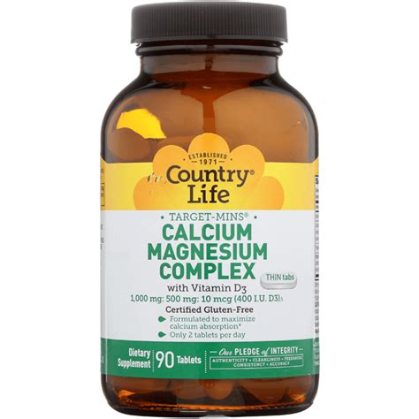 Country Life Target Mins Calcium Magnesium Complex With Vitamin D3 90 Tabs Swanson Health Products