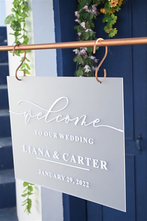 Frosted Acrylic Wedding Welcome Sign Acrylic Welcome Sign Wedding