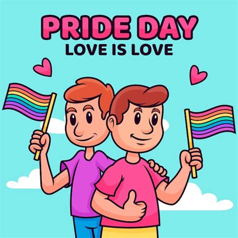 Ilustración del día del orgullo de dibujos animados Vector Gratis