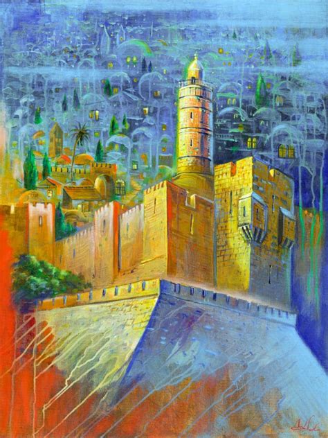 Abstract Jerusalem Painting: Heavenly Jerusalem by Alex Levin