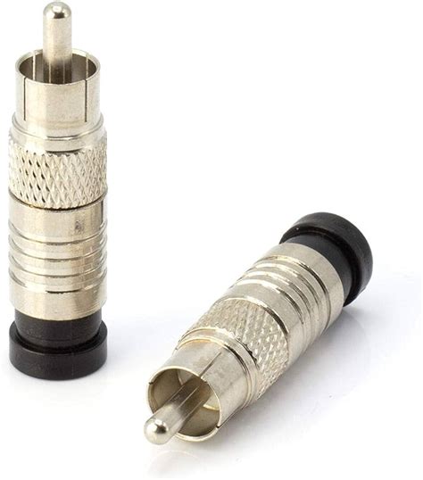 RCA Compression Connectors Pack RG-6 Coaxial Cable Universal Male ...