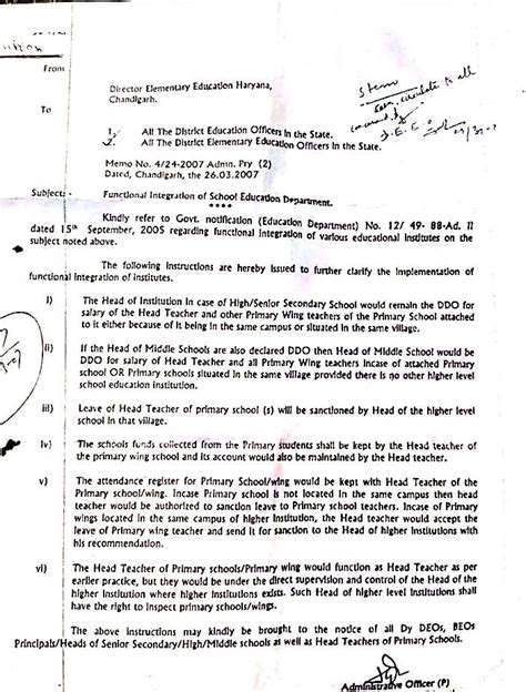 Casual Leave Sanction Authority JBT HT TGT PGT Teacher Haryana