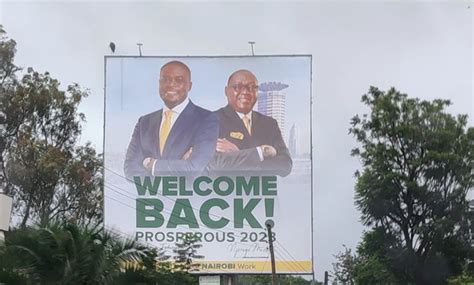 Sakaja Responds To Criticism Over Welcome Back Billboards Nairobi Wire