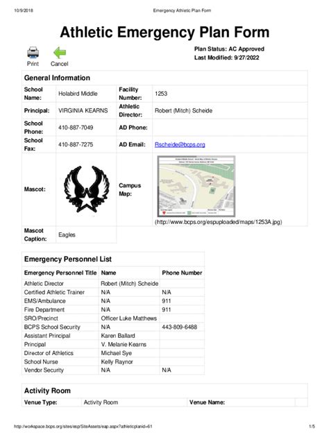 Fillable Online Emergency Action Plan Eap Eastern Technical Fax