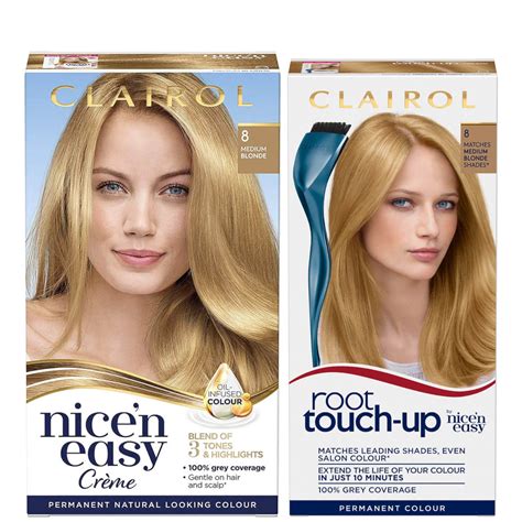 Clairol Root Touch Up 8 Medium Blonde X Nice N Easy Permanent 8 Medium Blonde Bundle LOOKFANTASTIC