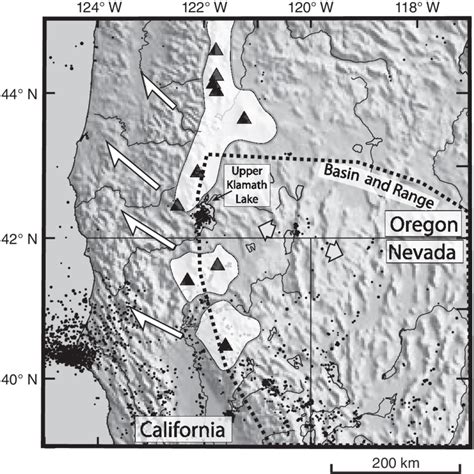 Regional topographic map showing the approximate boundary of the Basin ...