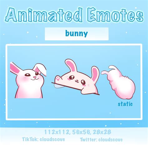 X Emotes Animated Meme Bundle Pop Cat Bunny Version Bongo Cat Bunny