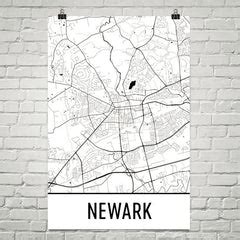 Newark DE Street Map Poster - Wall Print by Modern Map Art