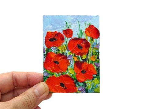 Poppy Flower Original Oil Painting Red Flower Field Impasto | Etsy | Flower art, Flower drawing ...