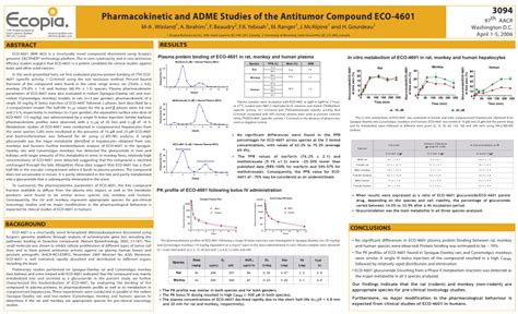 Pdf Pharmacokinetic And Adme Studies Of The Antitumor Compound Eco 4601