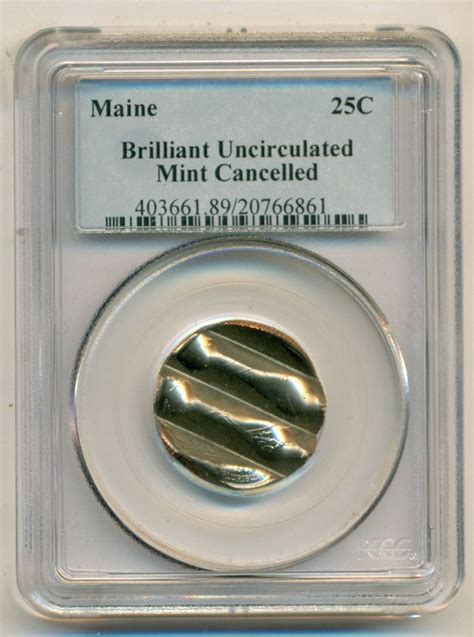 Sold 2003 Maine State Quarter Cancelledwaffled Error Bu Pcgs Pcgs