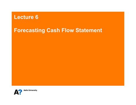 Pdf Lecture 6 Forecasting Cash Flow Statement Dokumentips