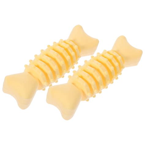 Eease 2pcs Safe Puppy Teething Toy Bone Shape Biting Toy Dog Molar